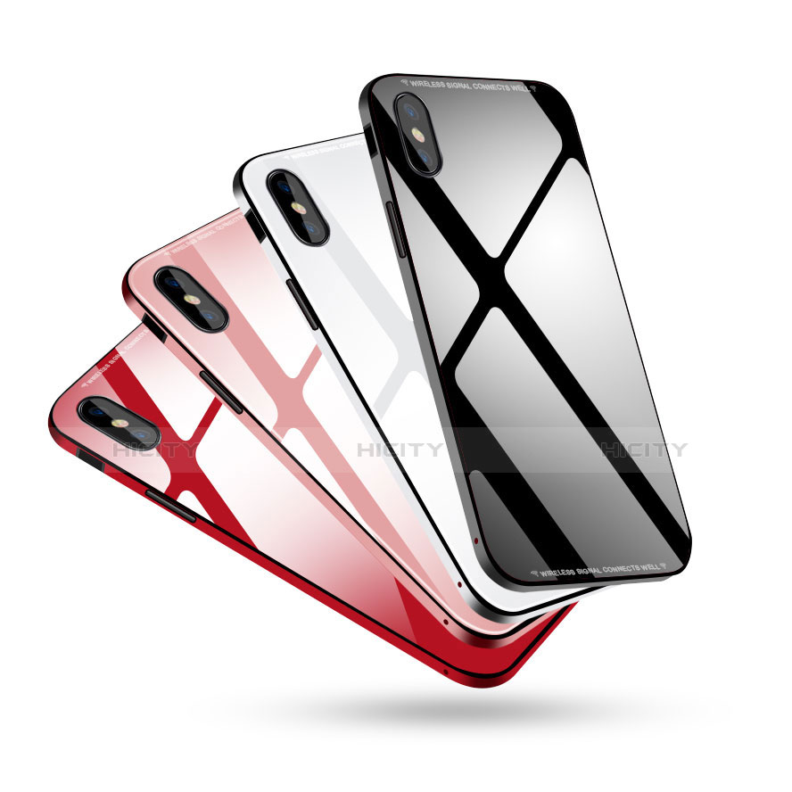 Custodia Lusso Alluminio Laterale Specchio Cover S01 per Apple iPhone Xs