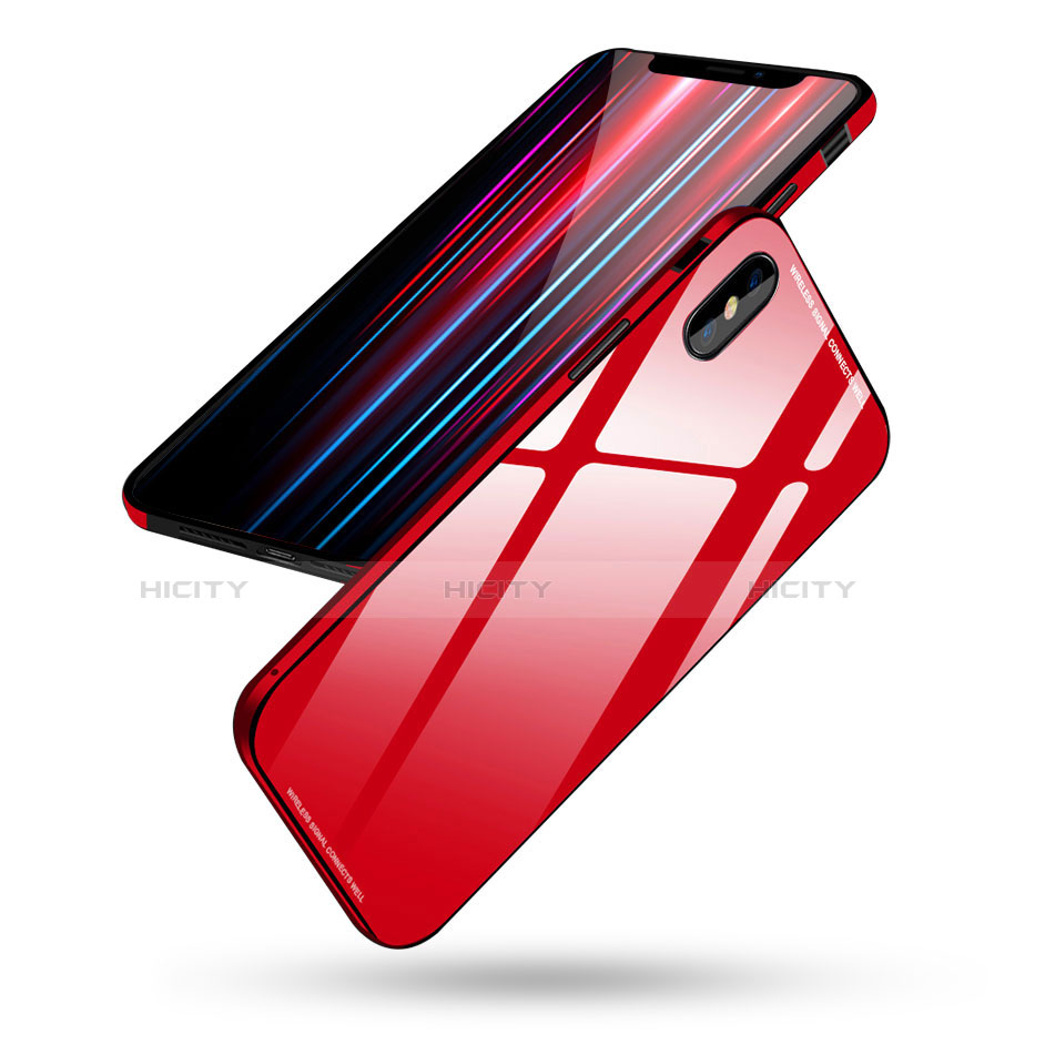 Custodia Lusso Alluminio Laterale Specchio Cover S01 per Apple iPhone Xs