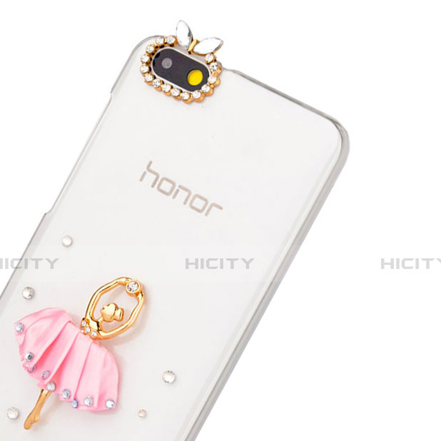 Custodia Lusso Diamante Strass Gioielli Ragazza Danzante per Huawei Honor 4X Rosa