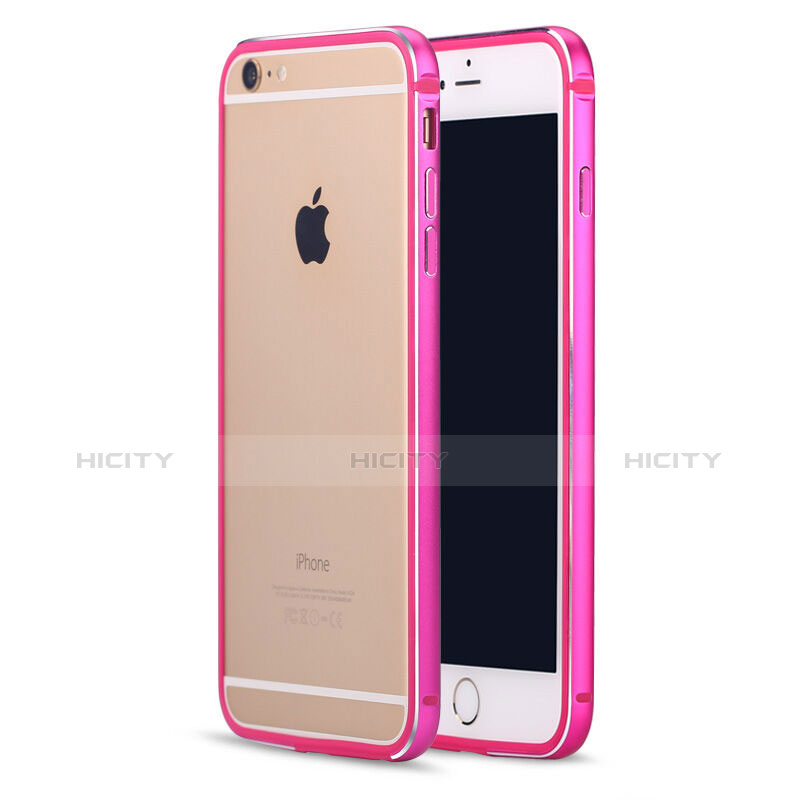 Custodia Lusso Laterale Alluminio per Apple iPhone 6 Plus Rosa Caldo