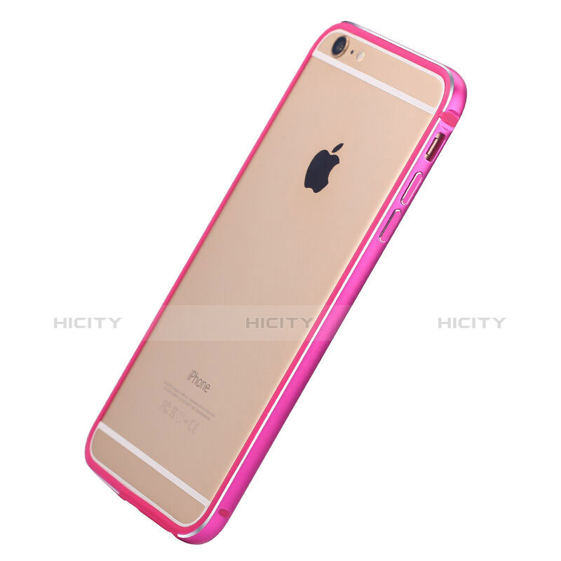 Custodia Lusso Laterale Alluminio per Apple iPhone 6 Plus Rosa Caldo