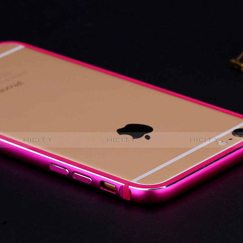 Custodia Lusso Laterale Alluminio per Apple iPhone 6 Plus Rosa Caldo