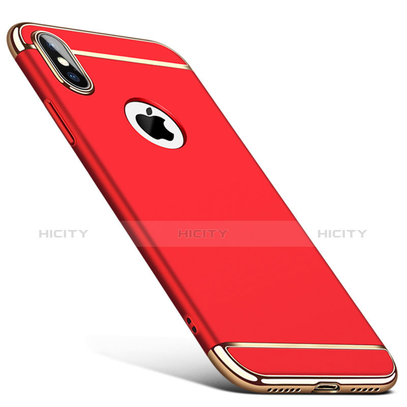 Custodia Lusso Metallo Laterale e Plastica C01 per Apple iPhone Xs Max Rosso