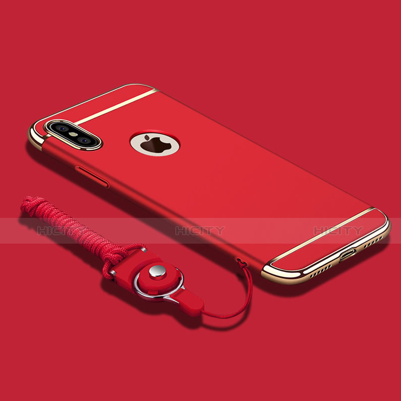 Custodia Lusso Metallo Laterale e Plastica C02 per Apple iPhone Xs Rosso