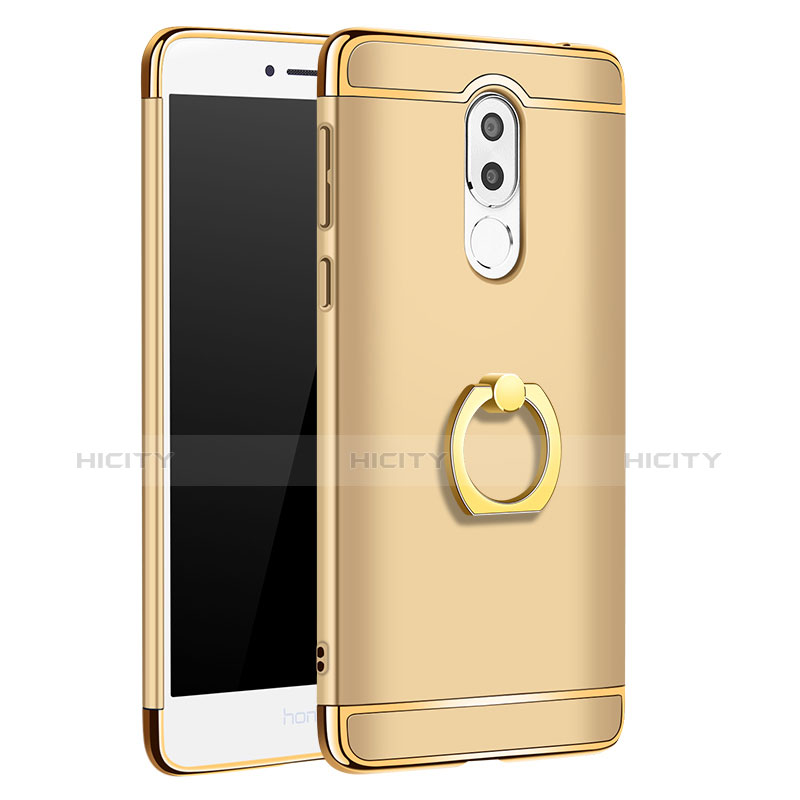 Custodia Lusso Metallo Laterale e Plastica con Anello Supporto per Huawei GR5 (2017) Oro