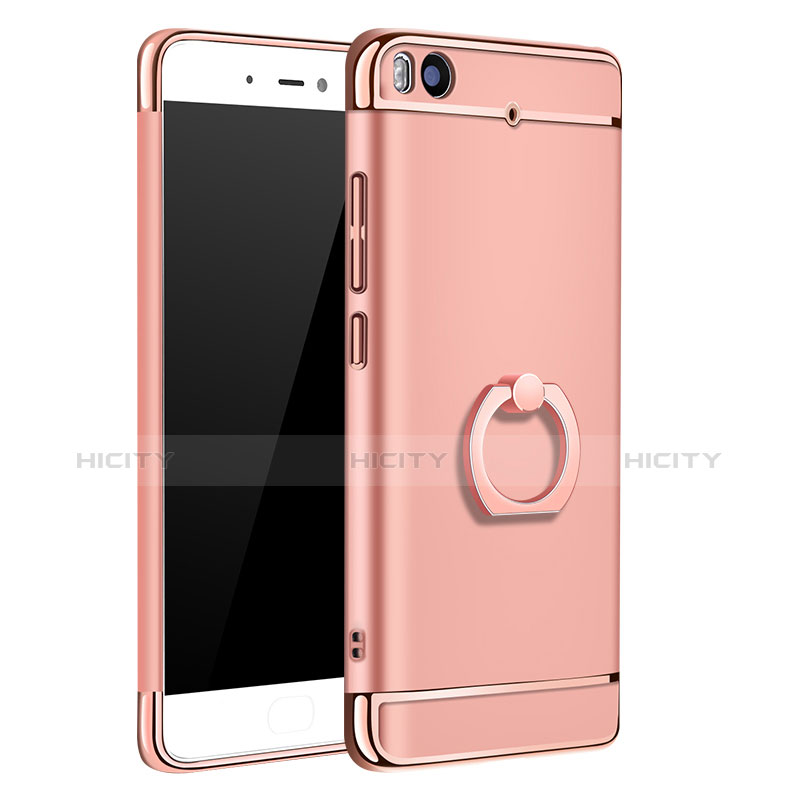 Custodia Lusso Metallo Laterale e Plastica con Anello Supporto per Xiaomi Mi 5S 4G Oro Rosa