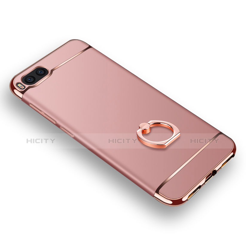 Custodia Lusso Metallo Laterale e Plastica con Anello Supporto per Xiaomi Mi Note 3 Oro Rosa