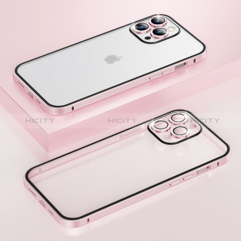 Custodia Lusso Metallo Laterale e Plastica Cover Bling-Bling LF1 per Apple iPhone 14 Pro