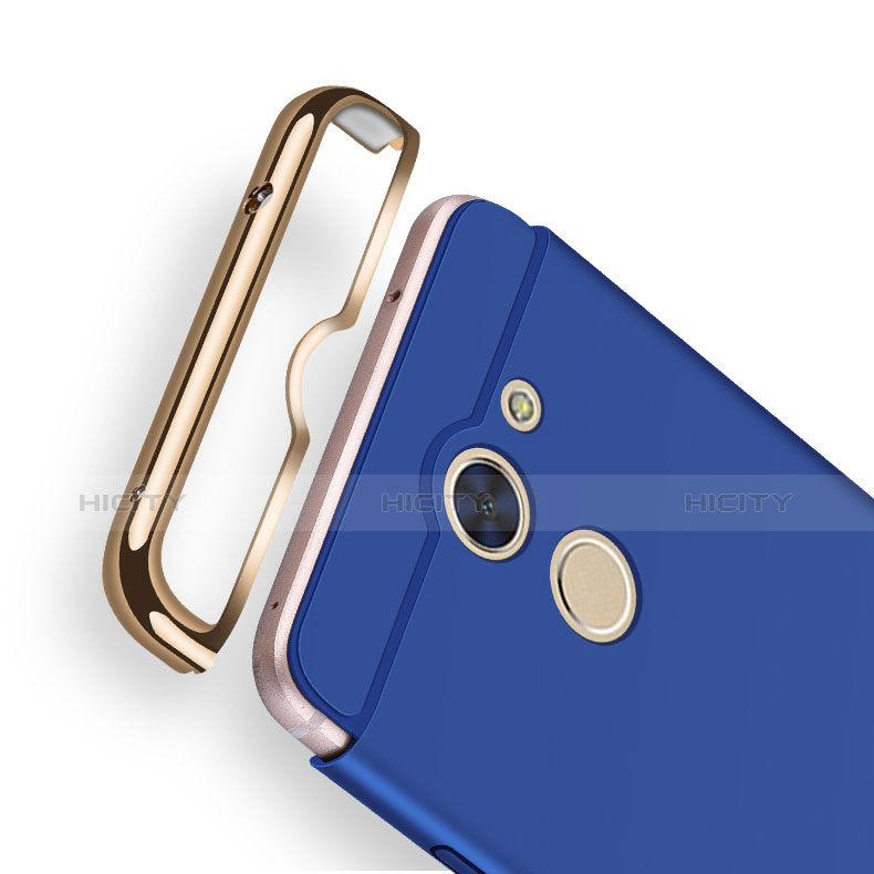 Custodia Lusso Metallo Laterale e Plastica Cover con Anello Supporto A01 per Huawei Enjoy 7 Plus