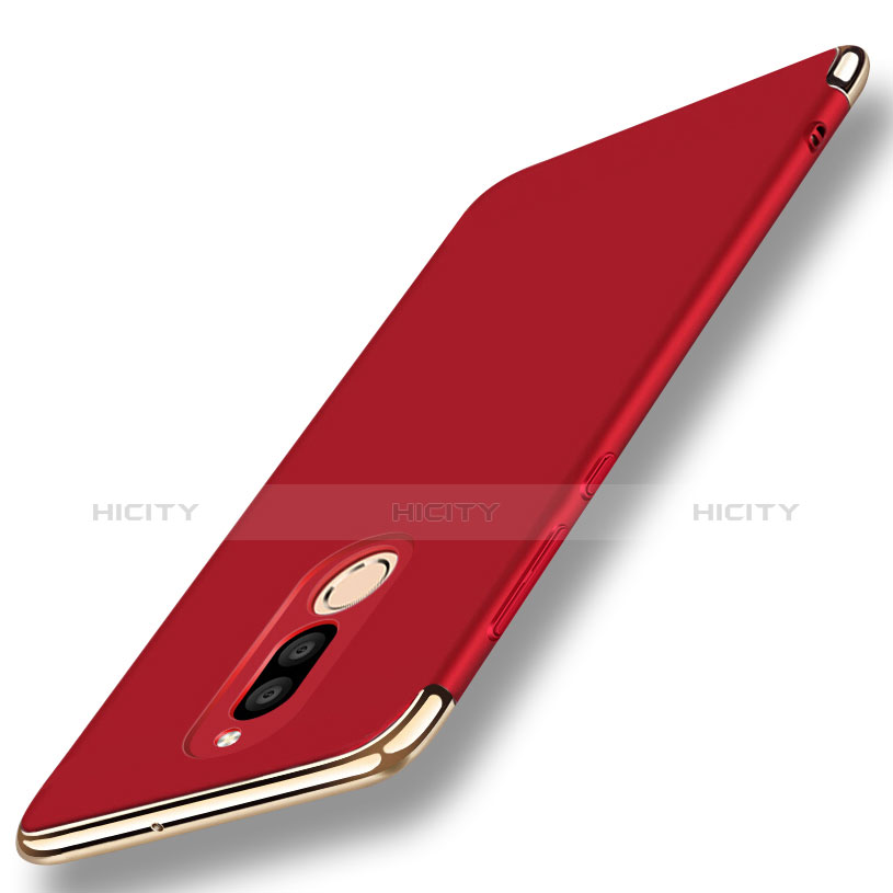 Custodia Lusso Metallo Laterale e Plastica Cover con Anello Supporto A01 per Huawei Maimang 6 Rosso