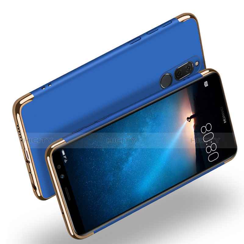 Custodia Lusso Metallo Laterale e Plastica Cover con Anello Supporto A01 per Huawei Mate 10 Lite