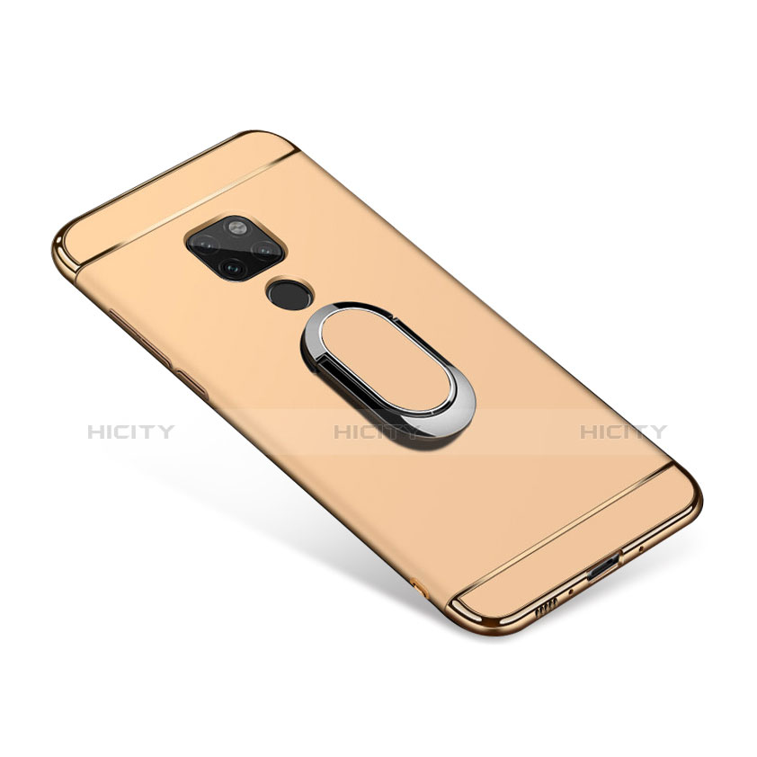 Custodia Lusso Metallo Laterale e Plastica Cover con Anello Supporto A01 per Huawei Mate 20 Oro