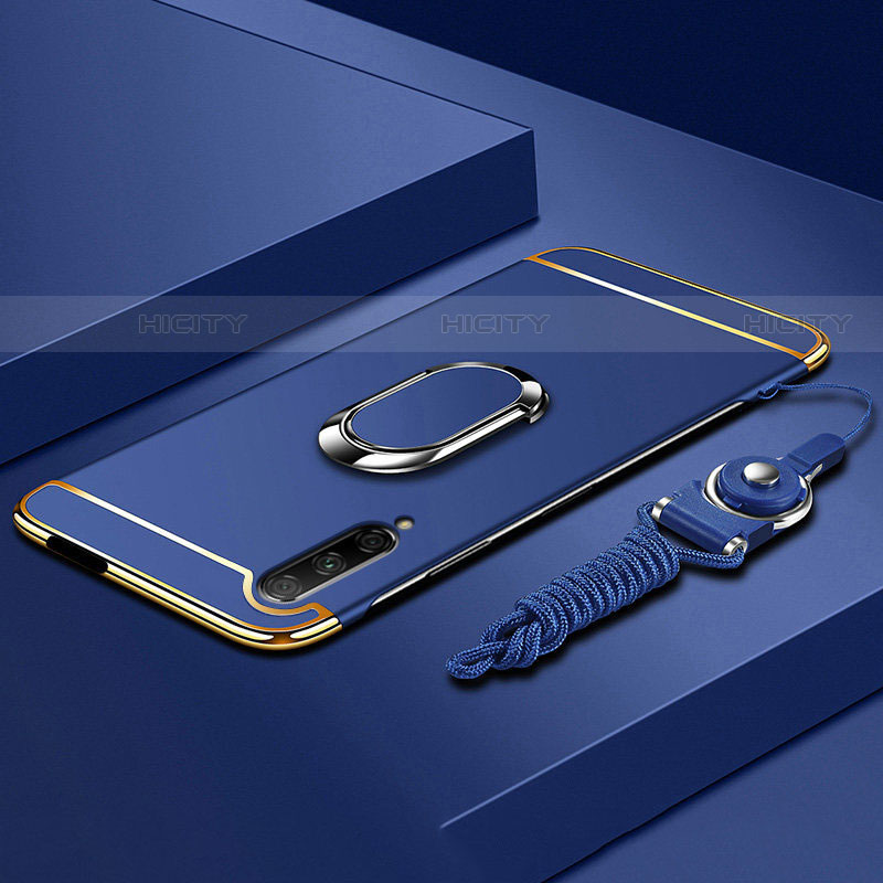 Custodia Lusso Metallo Laterale e Plastica Cover con Anello Supporto A01 per Huawei P Smart Pro (2019)