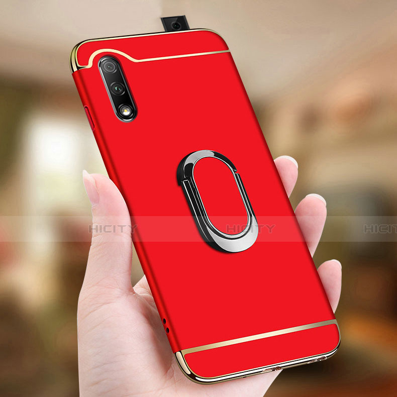 Custodia Lusso Metallo Laterale e Plastica Cover con Anello Supporto A01 per Huawei P Smart Z (2019)