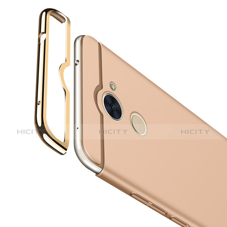 Custodia Lusso Metallo Laterale e Plastica Cover con Anello Supporto A01 per Huawei Y7 Prime