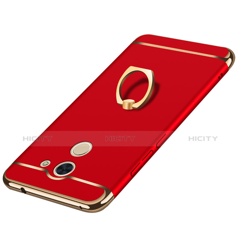 Custodia Lusso Metallo Laterale e Plastica Cover con Anello Supporto A01 per Huawei Y7 Prime