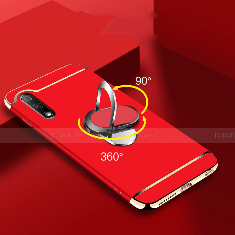 Custodia Lusso Metallo Laterale e Plastica Cover con Anello Supporto A01 per Huawei Y9 Prime (2019)