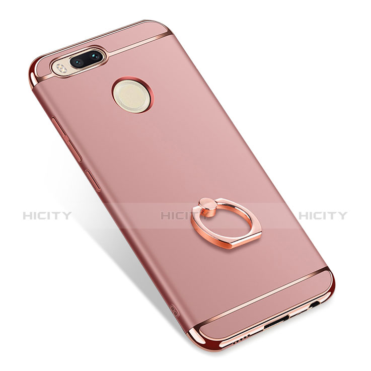 Custodia Lusso Metallo Laterale e Plastica Cover con Anello Supporto A01 per Xiaomi Mi A1