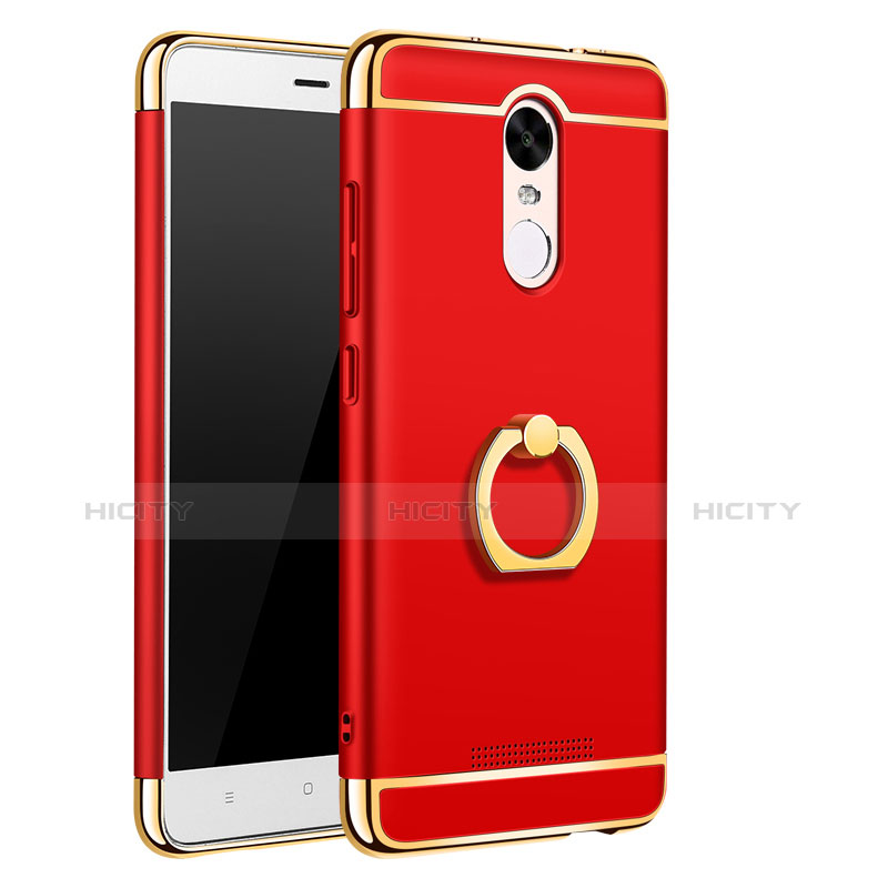 Custodia Lusso Metallo Laterale e Plastica Cover con Anello Supporto A01 per Xiaomi Redmi Note 3 MediaTek