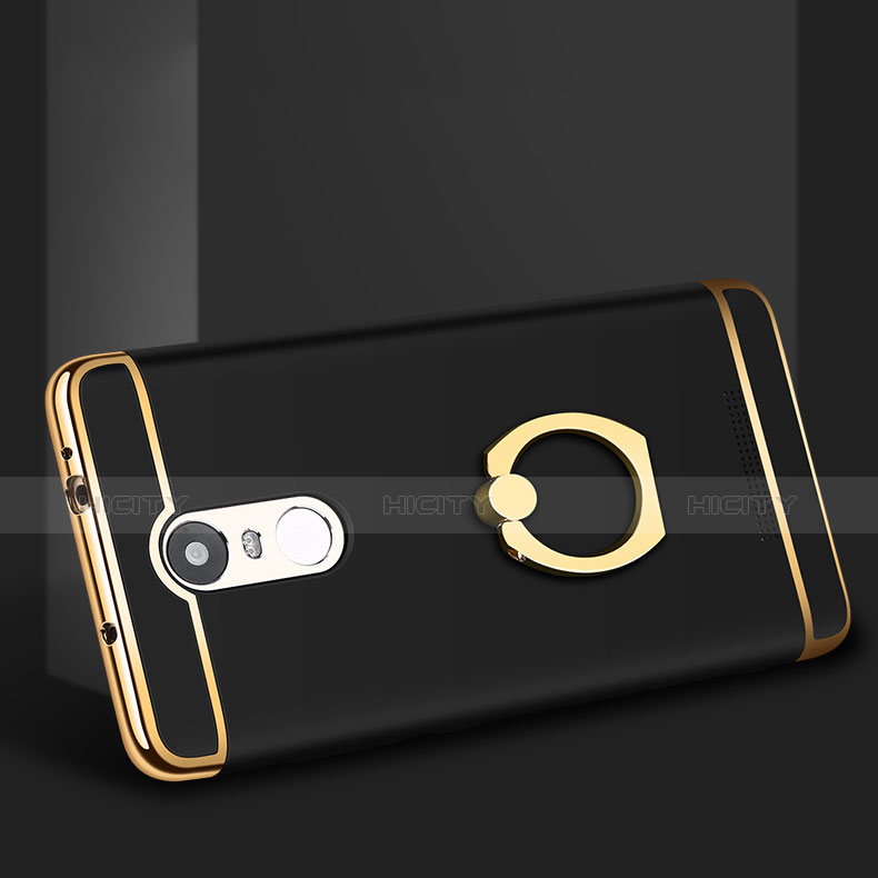 Custodia Lusso Metallo Laterale e Plastica Cover con Anello Supporto A01 per Xiaomi Redmi Note 3 Pro