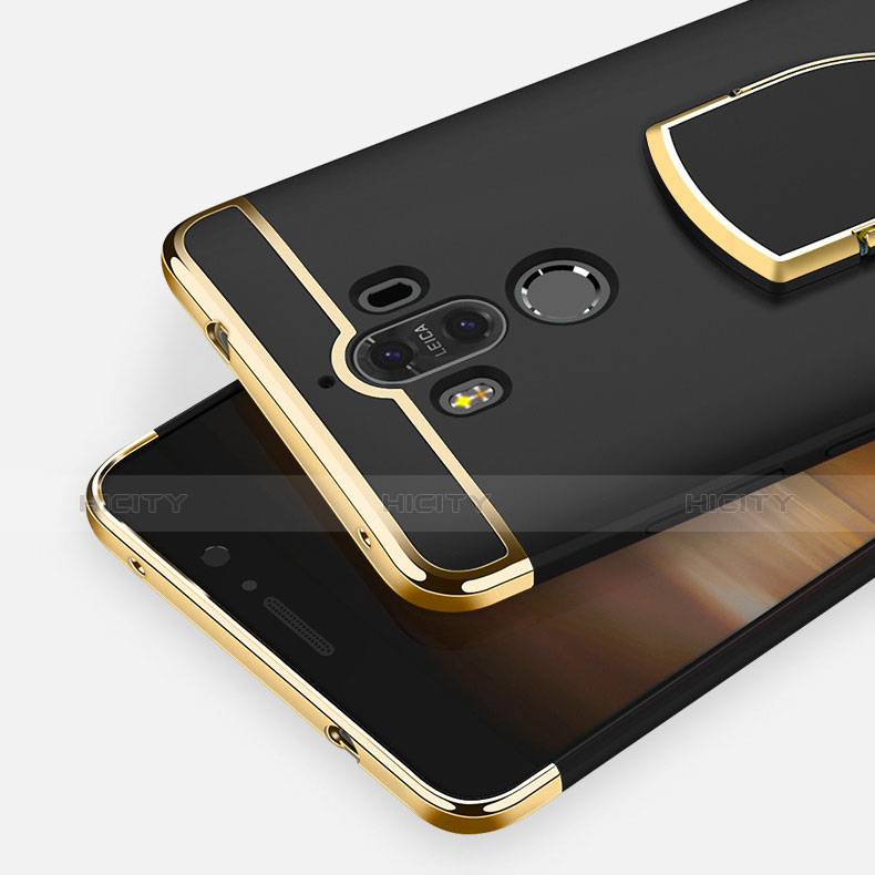 Custodia Lusso Metallo Laterale e Plastica Cover con Anello Supporto A02 per Huawei Mate 9