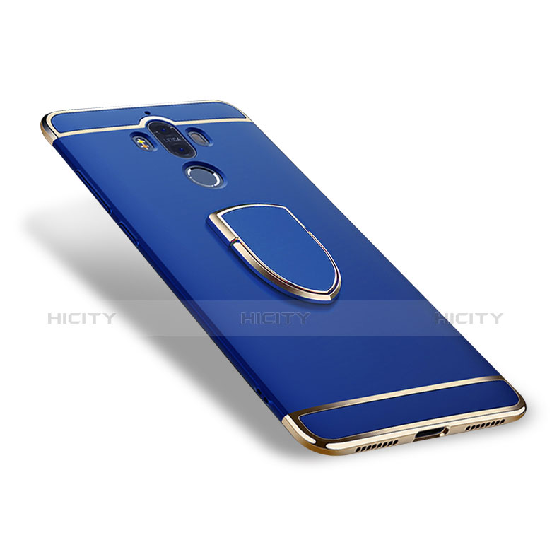 Custodia Lusso Metallo Laterale e Plastica Cover con Anello Supporto A02 per Huawei Mate 9