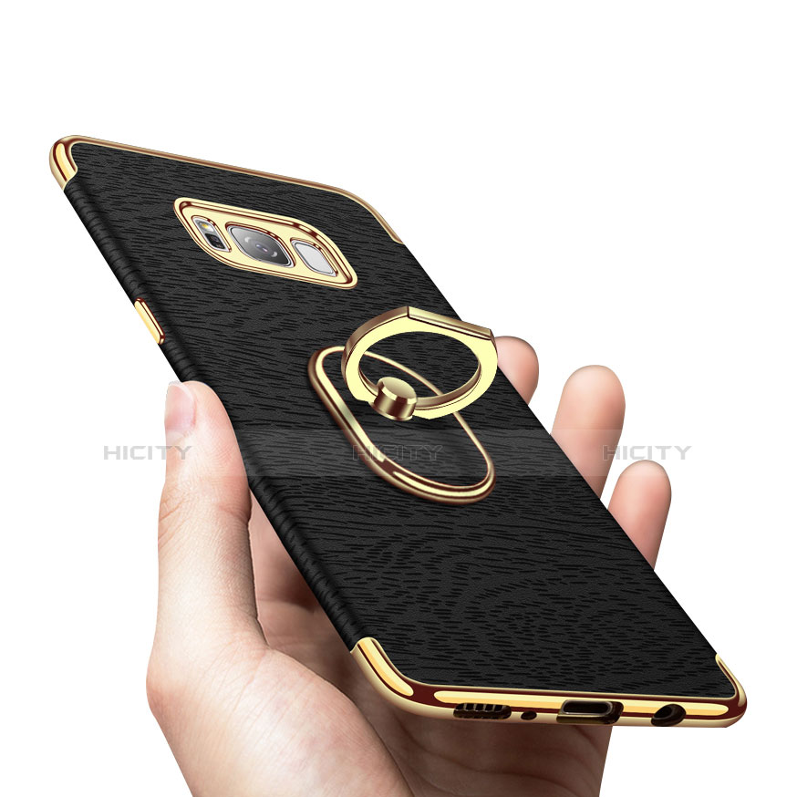 Custodia Lusso Metallo Laterale e Plastica Cover con Anello Supporto A02 per Samsung Galaxy S8 Plus