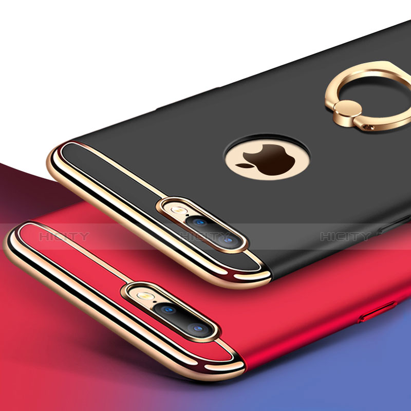 Custodia Lusso Metallo Laterale e Plastica Cover con Anello Supporto A05 per Apple iPhone 7 Plus
