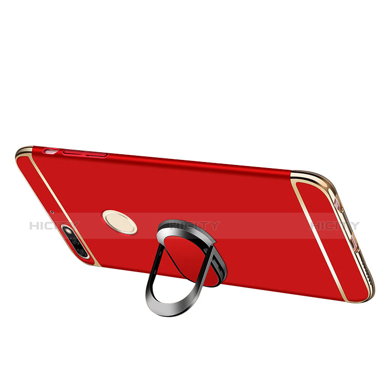 Custodia Lusso Metallo Laterale e Plastica Cover con Anello Supporto e Cordoncino per Huawei Honor 7C