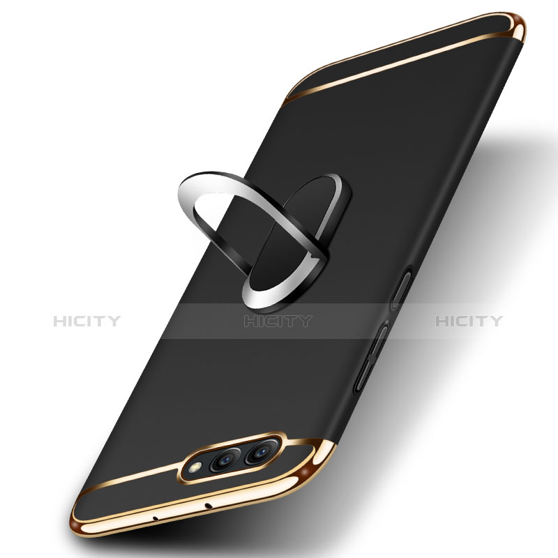 Custodia Lusso Metallo Laterale e Plastica Cover con Anello Supporto e Cordoncino per Huawei Honor V10