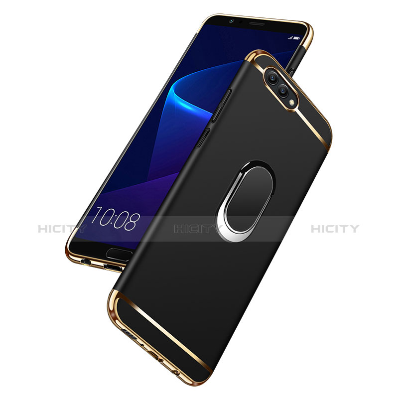 Custodia Lusso Metallo Laterale e Plastica Cover con Anello Supporto e Cordoncino per Huawei Honor V10