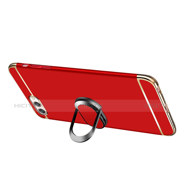 Custodia Lusso Metallo Laterale e Plastica Cover con Anello Supporto e Cordoncino per Huawei Honor View 10