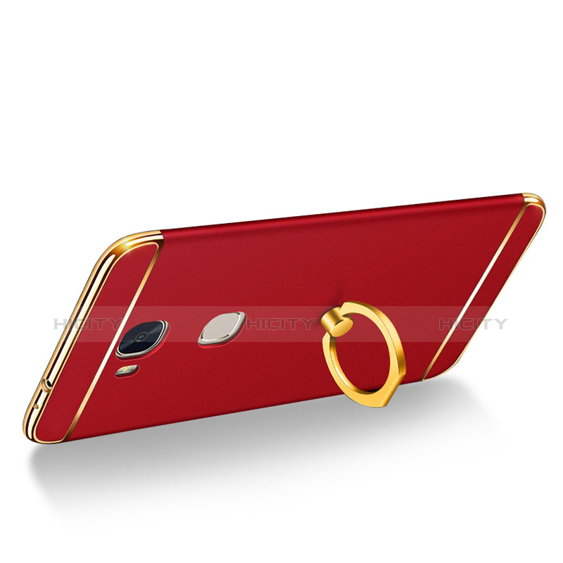 Custodia Lusso Metallo Laterale e Plastica Cover con Anello Supporto e Cordoncino per Huawei Honor X5