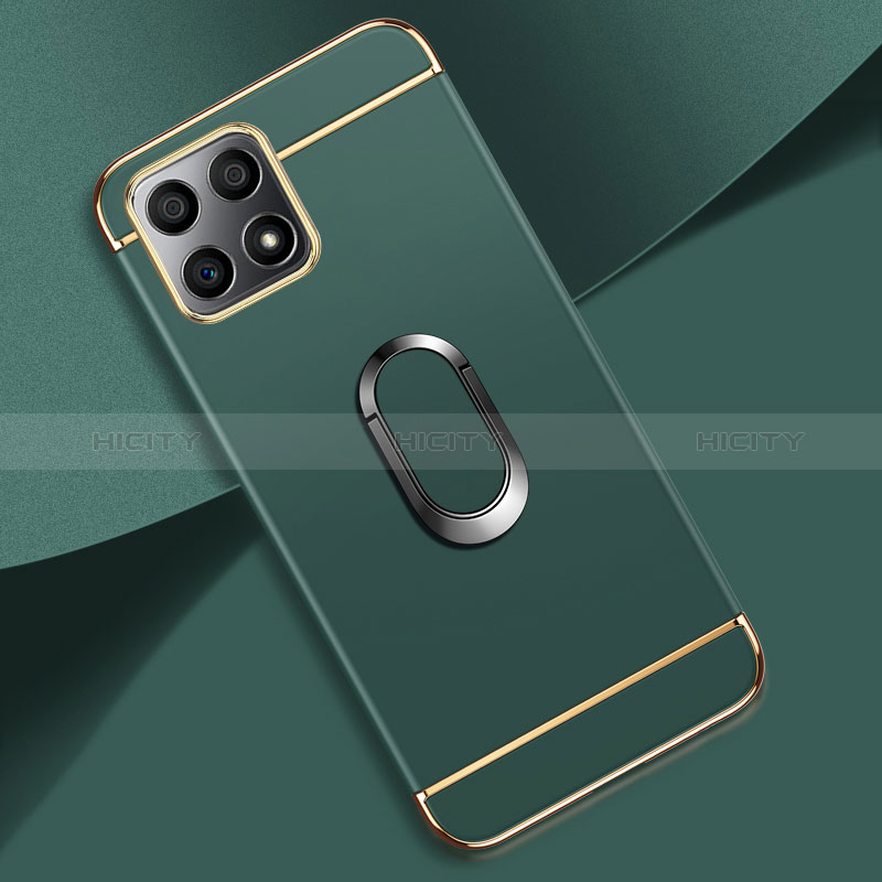 Custodia Lusso Metallo Laterale e Plastica Cover con Anello Supporto per Huawei Honor X30i