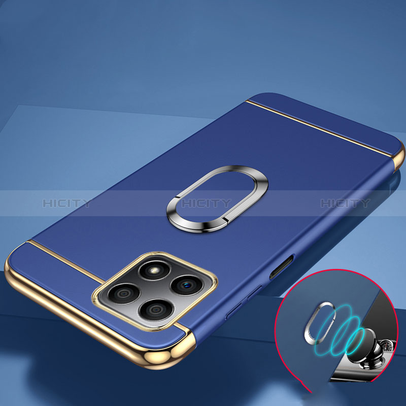 Custodia Lusso Metallo Laterale e Plastica Cover con Anello Supporto per Huawei Honor X30i