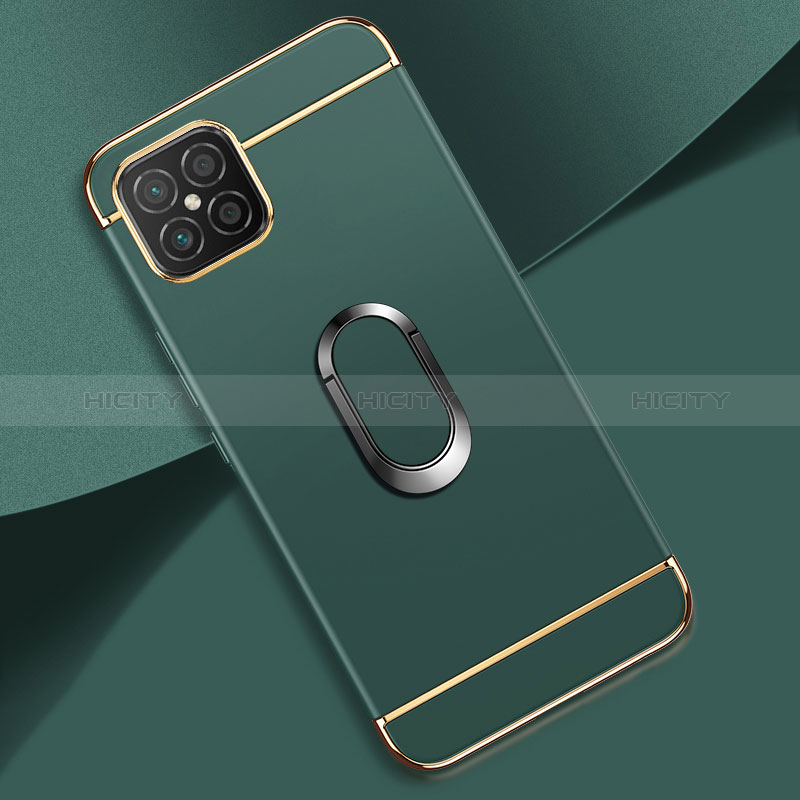 Custodia Lusso Metallo Laterale e Plastica Cover con Anello Supporto per Huawei Nova 8 SE 4G