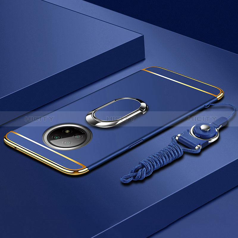 Custodia Lusso Metallo Laterale e Plastica Cover con Anello Supporto per Xiaomi Redmi Note 9 5G