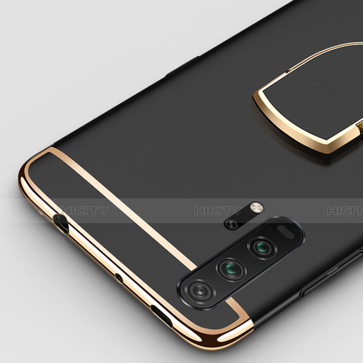 Custodia Lusso Metallo Laterale e Plastica Cover con Anello Supporto T01 per Huawei Honor 20 Pro