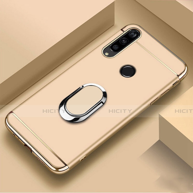 Custodia Lusso Metallo Laterale e Plastica Cover con Anello Supporto T01 per Huawei Honor 20E