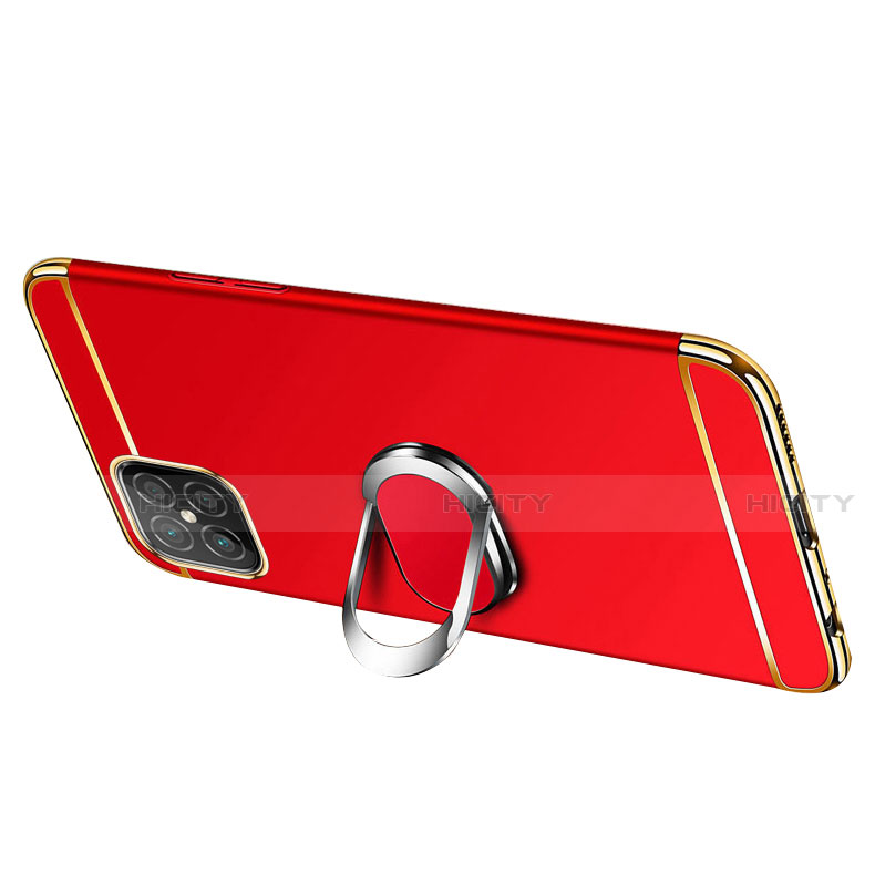 Custodia Lusso Metallo Laterale e Plastica Cover con Anello Supporto T01 per Huawei Nova 8 SE 5G