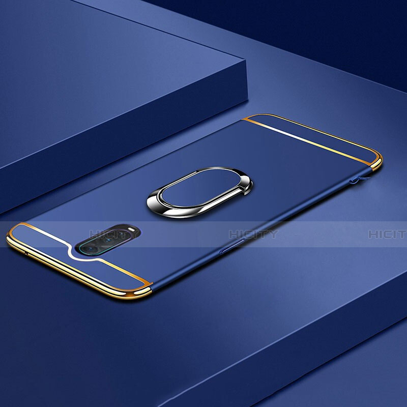 Custodia Lusso Metallo Laterale e Plastica Cover con Anello Supporto T01 per Oppo R17 Pro