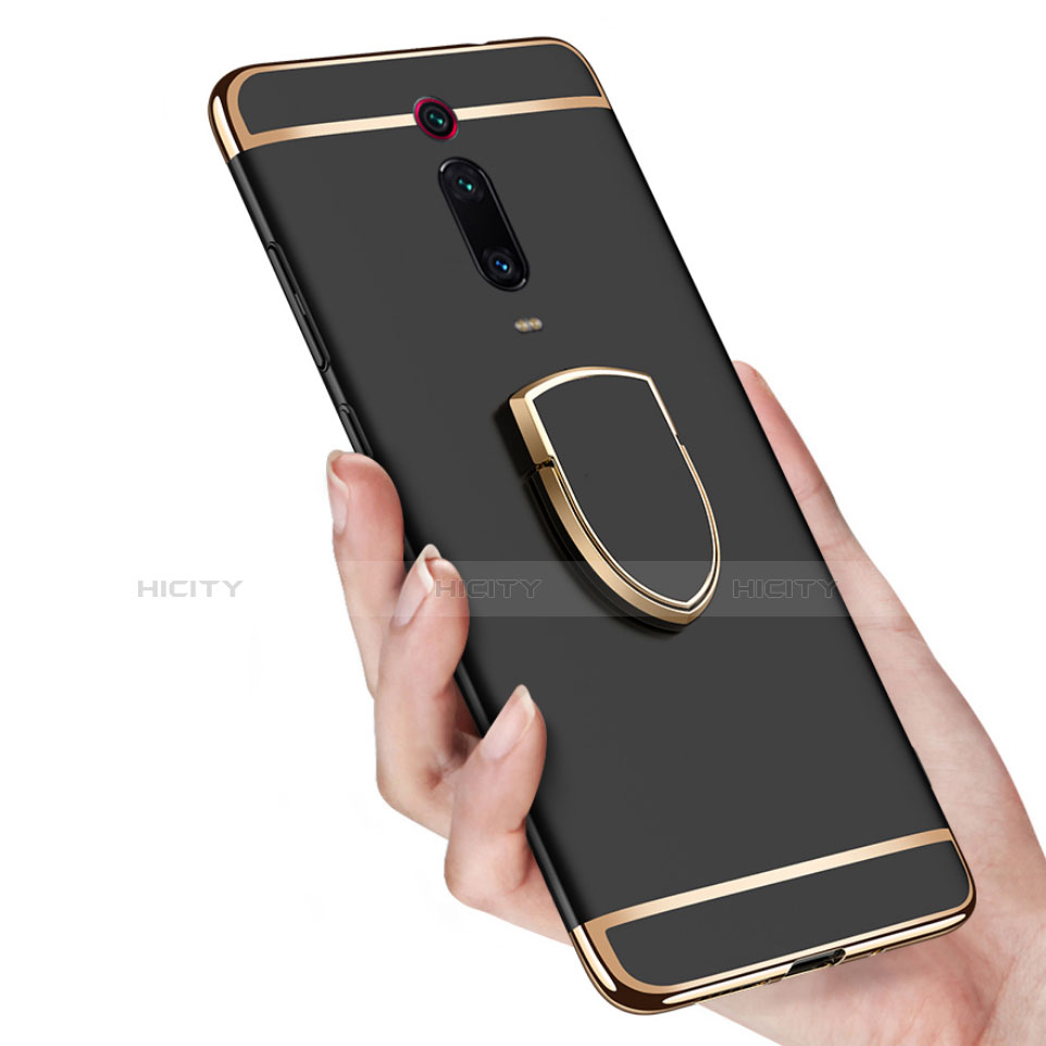 Custodia Lusso Metallo Laterale e Plastica Cover con Anello Supporto T01 per Xiaomi Mi 9T