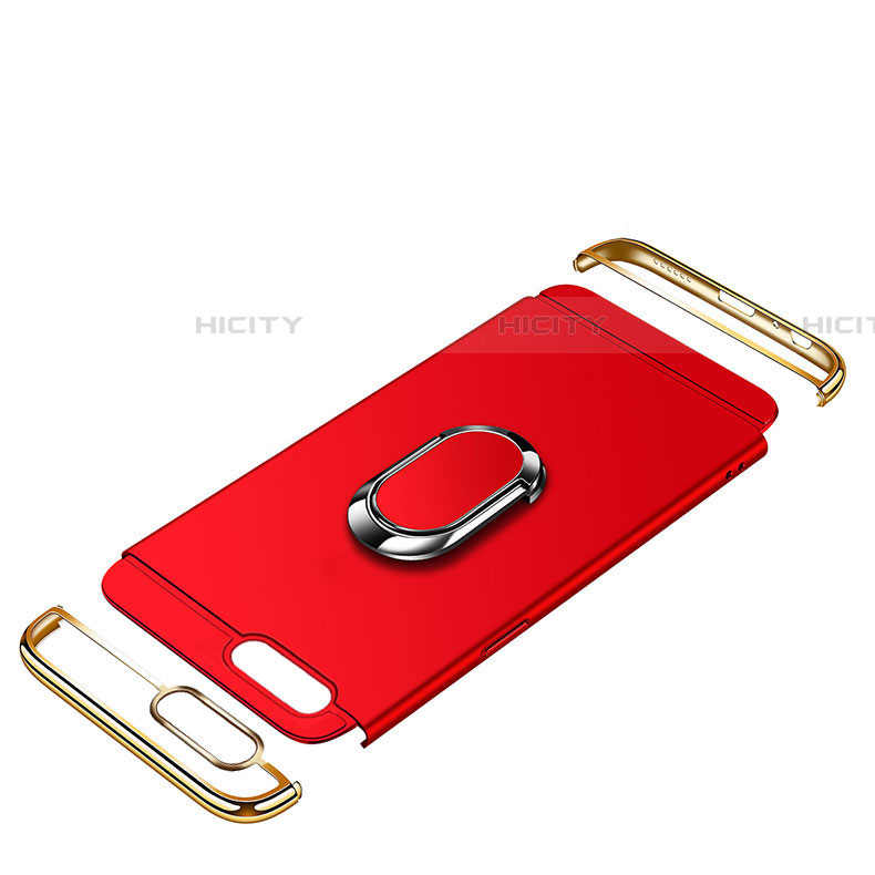 Custodia Lusso Metallo Laterale e Plastica Cover con Anello Supporto T02 per Oppo RX17 Neo