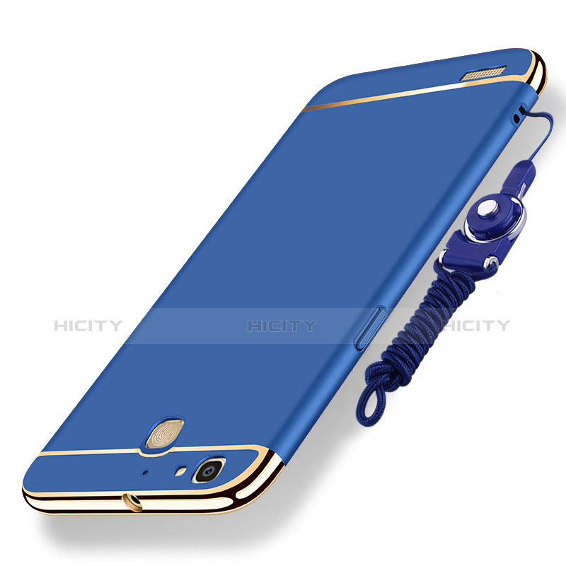 Custodia Lusso Metallo Laterale e Plastica Cover con Cordoncino per Huawei Enjoy 5S