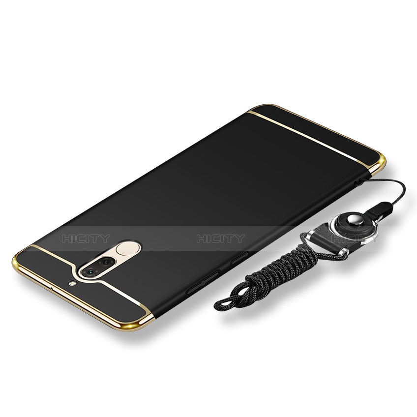 Custodia Lusso Metallo Laterale e Plastica Cover con Cordoncino per Huawei G10 Nero