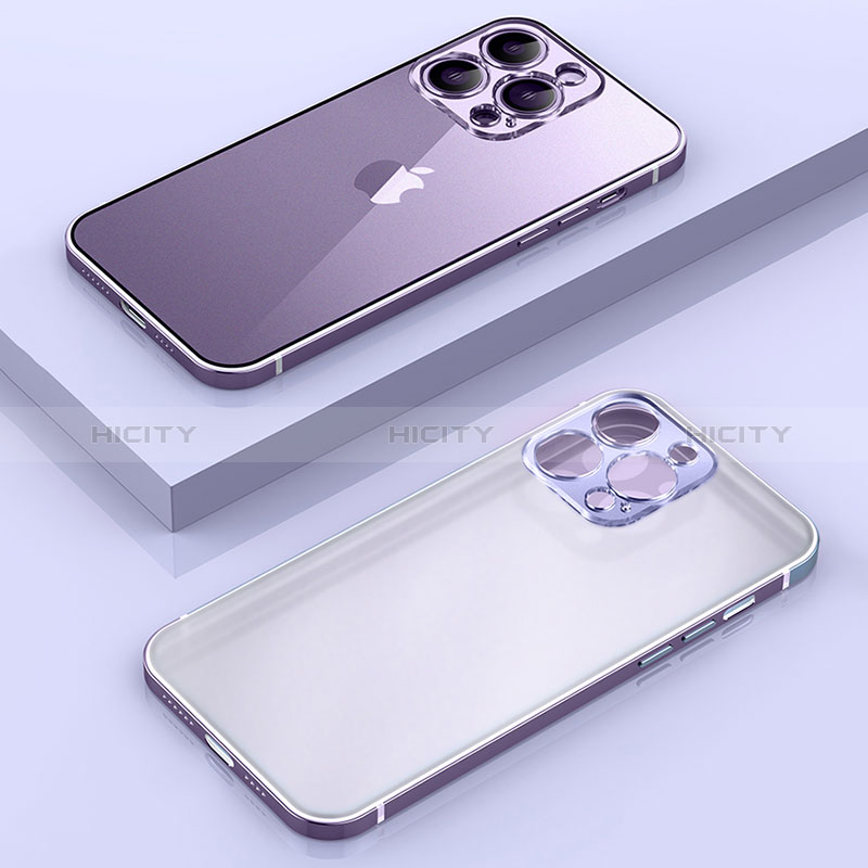 Custodia Lusso Metallo Laterale e Plastica Cover con Mag-Safe Magnetic JB1 per Apple iPhone 14 Pro Max Viola