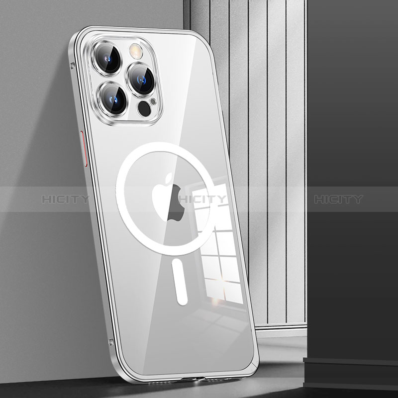 Custodia Lusso Metallo Laterale e Plastica Cover con Mag-Safe Magnetic JL1 per Apple iPhone 13 Pro Max