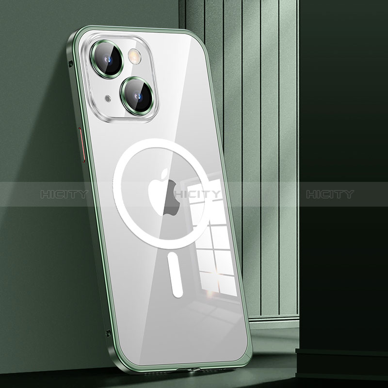 Custodia Lusso Metallo Laterale e Plastica Cover con Mag-Safe Magnetic JL1 per Apple iPhone 14