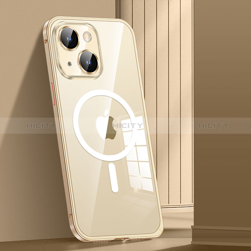 Custodia Lusso Metallo Laterale e Plastica Cover con Mag-Safe Magnetic JL1 per Apple iPhone 14 Plus