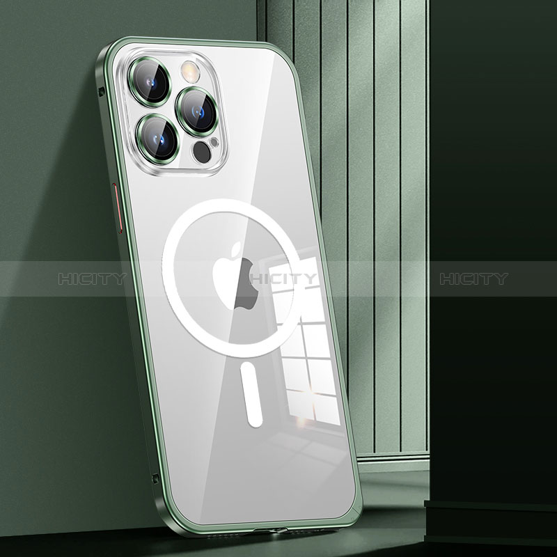 Custodia Lusso Metallo Laterale e Plastica Cover con Mag-Safe Magnetic JL1 per Apple iPhone 14 Pro Max